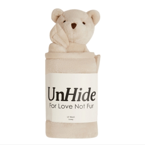 Unhide Other - 🧸 UnHide Lil' Marsh Beige Bear Everywear Blanket™ Lovey ~ NWT